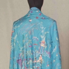 BLUE SILK EXPORT SHAWL, CHINA, 19TH C