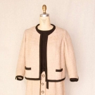BEIGE &amp; BLACK CHANEL 3-PIECE SKIRT SUIT, 1958