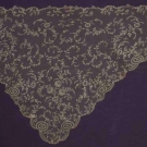BRUSSELS APPLIQUE LACE SHAWL, MID 19TH C