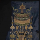 SILK BUDDHIST UMBRELLA FRAGMENT, TIBET, 17TH C