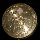 DIAMOND MONOGRAMMED GOLD COMPACT, EARLY 20TH C