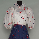 SCAASI POLKA DOT PARTY DRESS, c. 1980