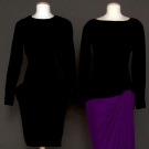 TWO COUTURE DIOR VELVET DRESSES, 1985-1987