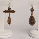 TWO PAIR HAIR MOURNING EARRINGS, 1830-1850