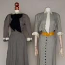 TWO PARIS COUTURE DAY DRESSES, 1947-1949