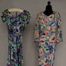TWO FLORAL PRINT SILK GOWNS, 1930s