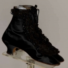 BEADED BLACK ANKLE BOOTS, 1850-1860s