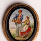MICRO MOSAIC BROOCH, ITALY, MID 19TH C