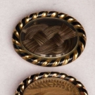 TWO HAIR MOURNING BROOCHES, 1850s