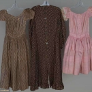 THREE GIRL'S COTTON DAY DRESSES, MID 19TH C