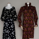 TWO SAINT LAURENT DAY DRESSES, 1980
