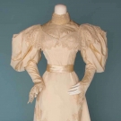 WHITE SILK &amp; LACE WEDDING GOWN, 1895