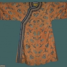 ORANGE SILK KOSSU ROBE, CHINA, 19TH C