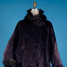 PLUM SILK VELVET EVENING COAT, c. 1914