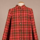 GEOFFREY BEENE WOOL PLAID COAT, c. 1970