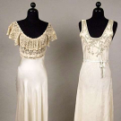 TWO IVORY SILK &amp; LACE NEGLIGEES, 1930s