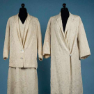CREAM EMBROIDERED DAY DRESS &amp; COAT SET, 1920s