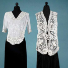 TWO EDWARDIAN IRISH CROCHET TOPS