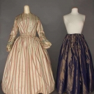 SILK BROCADE MATERNITY DRESS, c. 1850