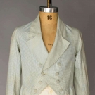 MAN'S BLUE &amp; WHITE CHECK TAIL COAT, 1830-1840s