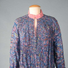SMOCKED SILK &amp; PRINTED DAY DRESS, c. 1925