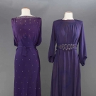 2 BEADED PURPLE EVENING GOWNS, LATE 1930s