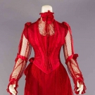BLOOD RED PARTY GOWN, PITTSBURG, PA. c. 1890