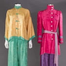 TWO SILK DAMASK PAJAMA SETS, 1930s