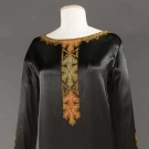 EMBROIDERED BLACK DINNER DRESS, c. 1924