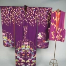 JAPANESE SILK FURISODE KIMONO &amp; VEST, 19th C