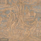 UNUSUAL SCENIC NEEDLELACE CLOTH, c. 1910
