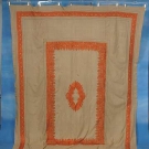 EMBROIDERED NATURAL LINEN TABLECLOTH, c. 1930