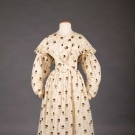 PRINTED COTTON DRESS &amp; PELERINE, c. 1838