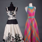 PRINTED MEXICAN DRESS, 1950s &amp; PLAID SUNDRESS, 1980s