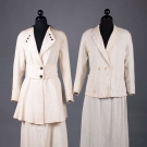 TWO WHITE COTTON WALKING SUITS, c. 1915