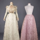 TWO SILK BROCADE LADIES GARMENTS, LATE  1890s