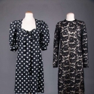 TWO YSL BLACK &amp; WHITE PARTY DRESSES, 1960s &amp; 1980s