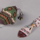 TWO SMALL CROCHET PURSES &amp; ONE FAN, 1830-1880s