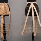 TWO CAGE CRINOLINES, 1860-1870s