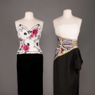 TWO STRAPLESS &amp; BEADED BALLGOWNS, 1980-1990s