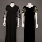 TWO BLACK EVENING GOWNS, 1930s