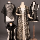 FOUR MOURNING &amp; EVENING WRAPS, MID 19TH C &amp; c. 1900