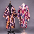 TWO SILK IKAT CHAPAN, UZBEKISTAN, 19TH C.