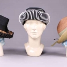 TWO SCHIAPARELLI &amp; ONE PAULETTE STRAW HATS, PARIS, 1950s