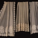 THREE RUNNING OR CHAINSTITCH EMBROIDERED BONNET VEILS, 1830-1840s