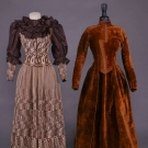TWO BROWN DAY DRESSES, c. 1885 &amp; 1892