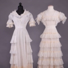 TWO NET &amp; RUFFLE TEAGOWNS, 1910s
