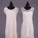 TWO EMBROIDERED &amp; FILLET LACE TEA GOWNS, 1920s