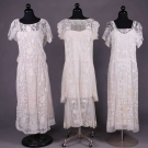 THREE EMBROIDERED &amp; FILET TEA GOWNS, 1920s