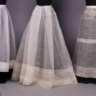 THREE HAND STITCHED COTTON ORGANDY PETTICOATS, AMERICA, 1850s
